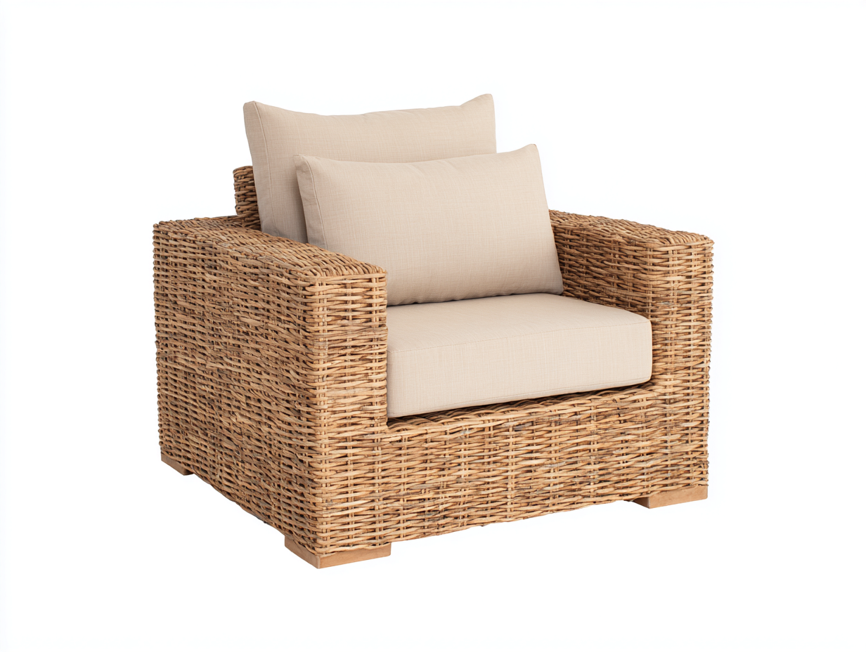 Sedie da giardino in rattan 90x82x76 cm - marrone chiaro-beige - adatta all'esterno stile naturale-Samohanest