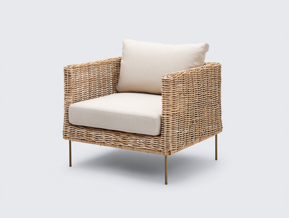 Sedie da giardino in rattan 82x78x78 cm - marrone chiaro-beige - adatta all'esterno stile naturale-Samohanest