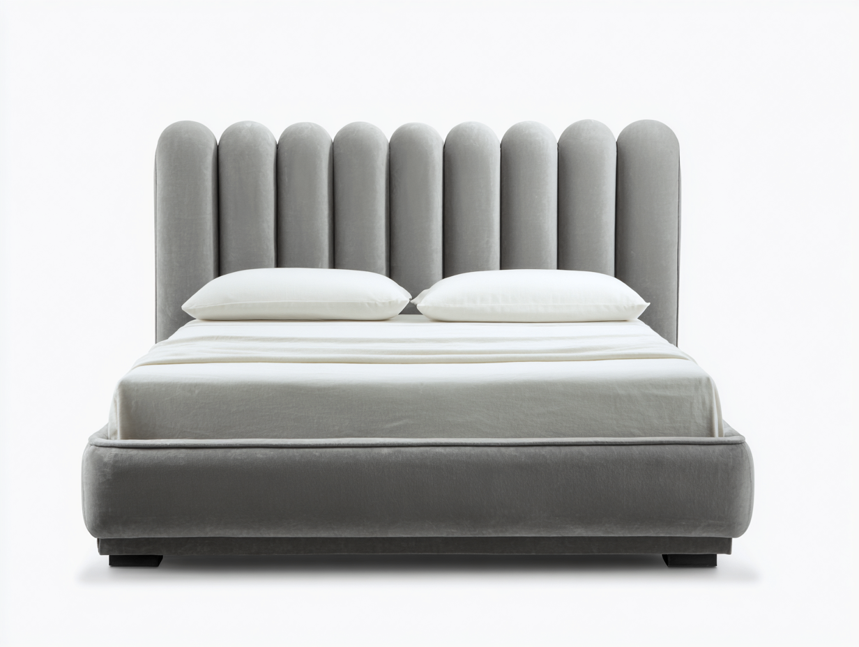 Letto matrimoniale imbottito 215x175x118 cm - grigio-nero - adatto alla camera da letto stile moderno elegante-Samohanest