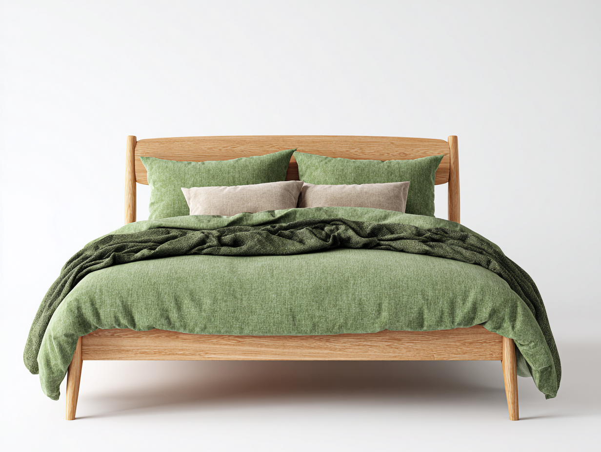 Letto matrimoniale in legno 210x170x96 cm - naturale - adatto alla camera da letto stile nordico moderno-Samohanest