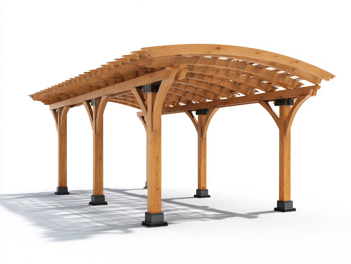 Pergola da giardino in legno 500x300x270 cm - marrone-nero - adatta all'esterno stile rustico moderno-Samohanest