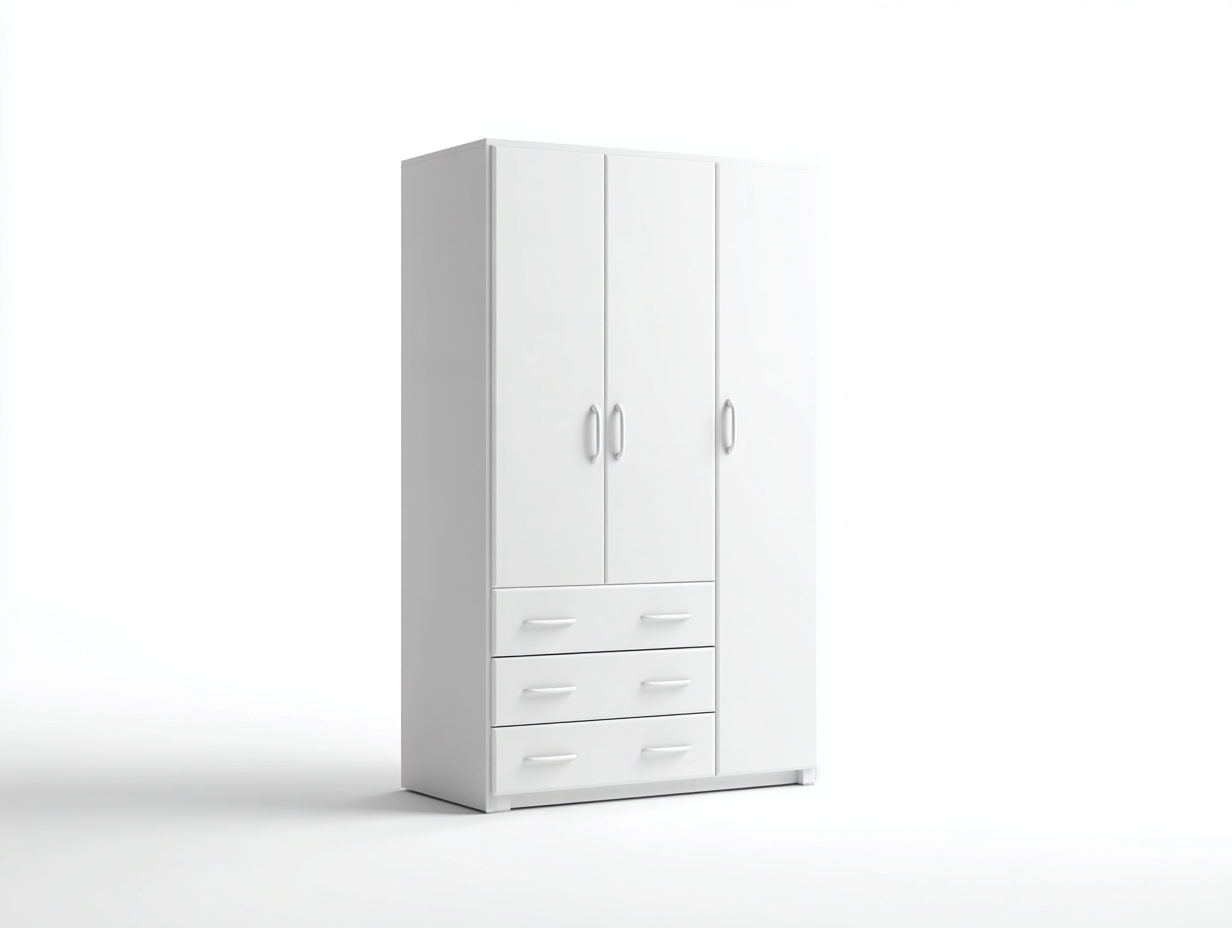 Armadio 150x55x200 cm - bianco - adatto alla camera da letto stile moderno minimalista-Samohanest