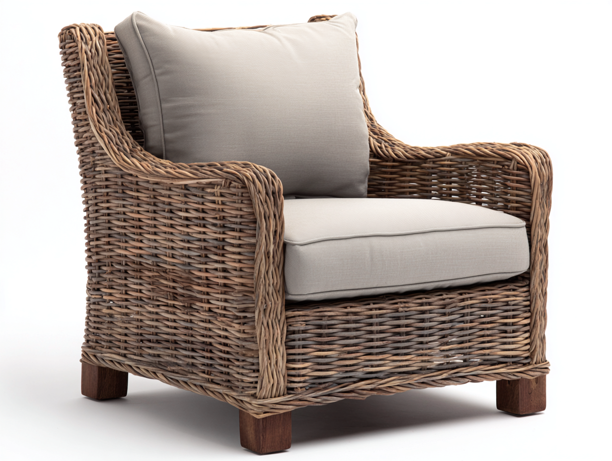 Sedie da giardino in rattan 100x86x78 cm - rattan naturale e grigio chiaro - per terrazza e giardino - stile rustico moderno-Sazolyspace
