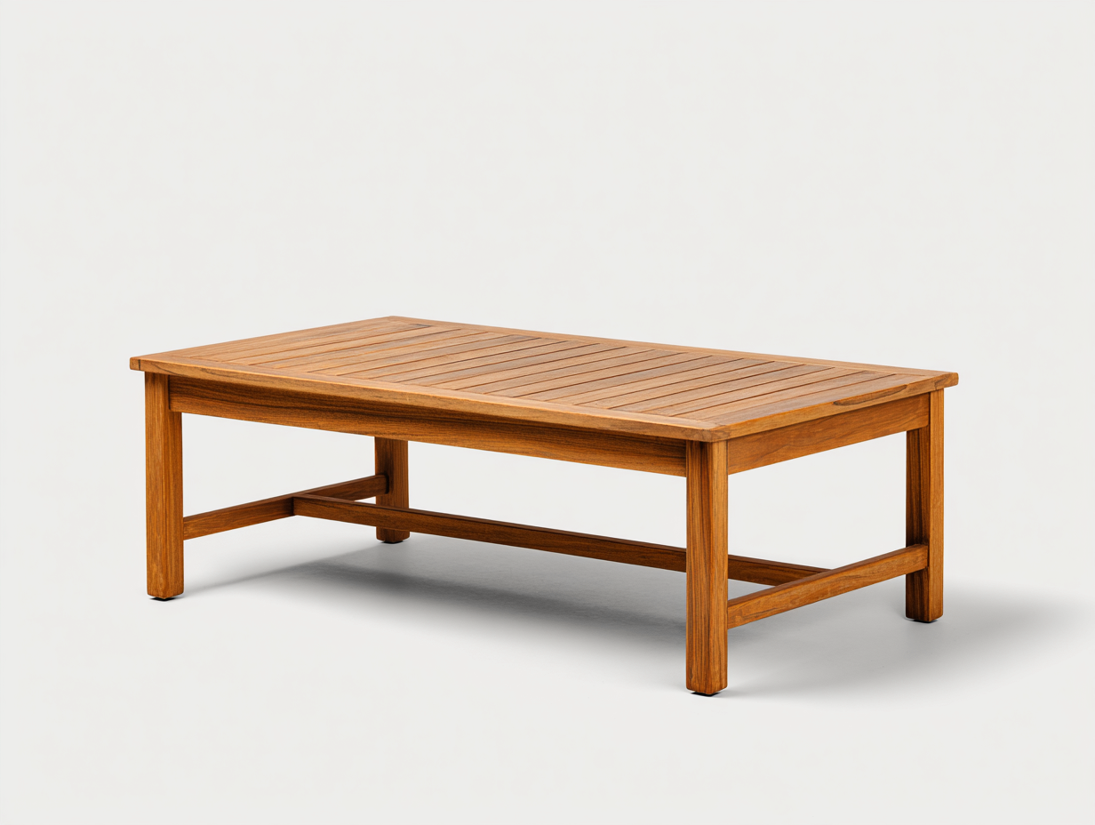 Tavolo da giardino in legno 165x80x46 cm - legno naturale - per terrazza e giardino - stile moderno con piano a doghe-Sazolyspace