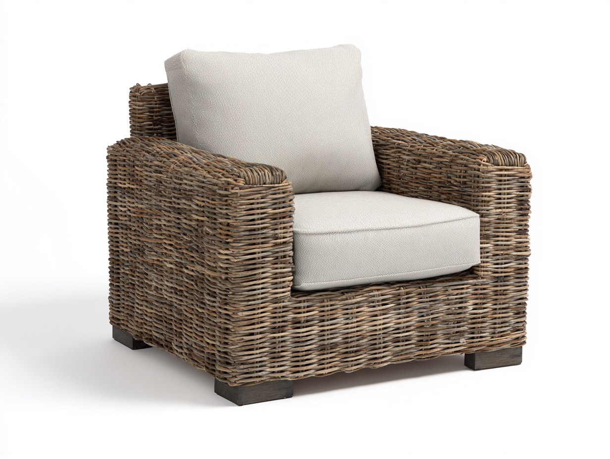 Sedie da giardino in rattan 101x84x77 cm - rattan naturale e grigio chiaro - per terrazza e giardino - stile rustico moderno-Sazolyspace