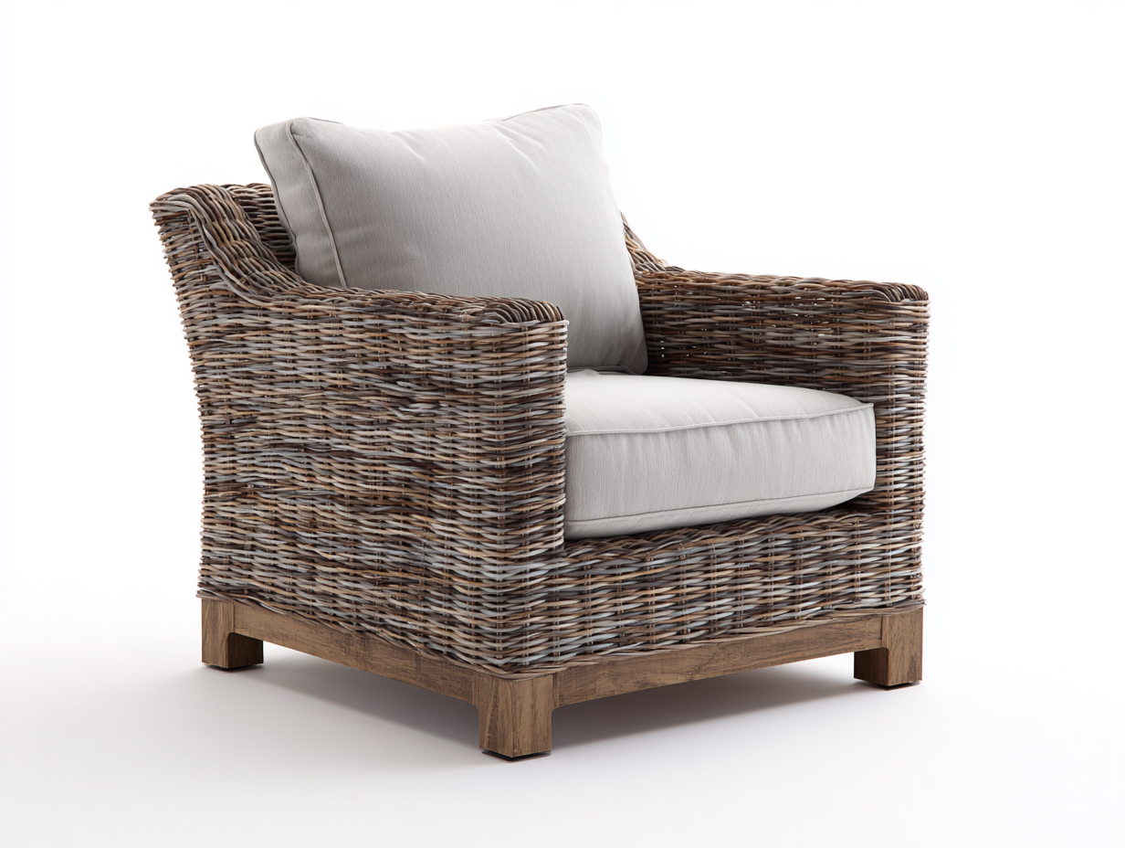 Sedie da giardino in rattan 102x85x77 cm - rattan naturale e grigio chiaro - per terrazza e giardino - stile rustico moderno-Sazolyspace