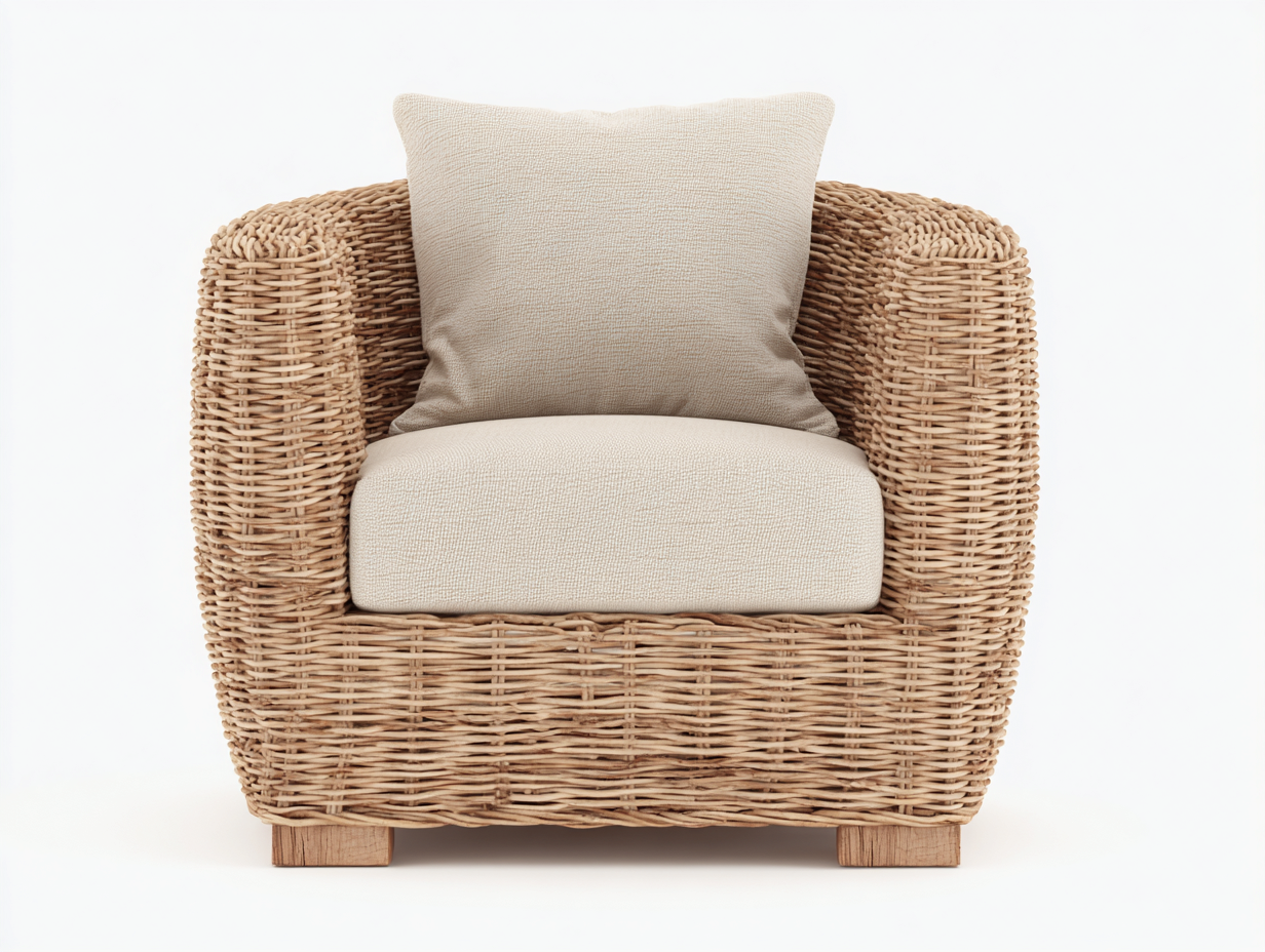 Sedie da giardino in rattan 109x87x81 cm - rattan naturale e beige - per terrazza e giardino - stile rustico moderno-Sazolyspace
