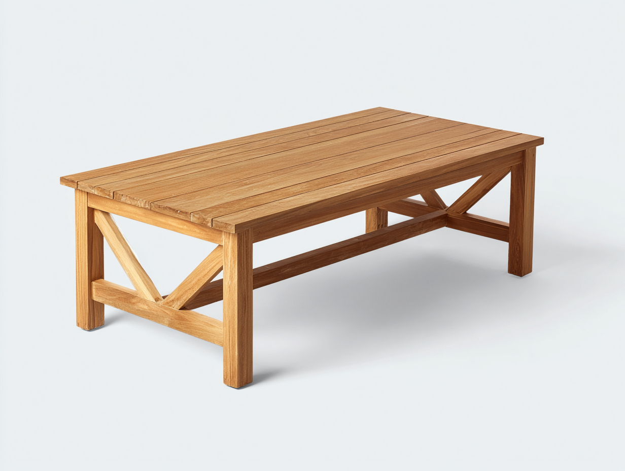 Tavolo da giardino in legno teak 140x70x45 cm - marrone chiaro - design moderno per terrazza e giardino-Sazolyspace
