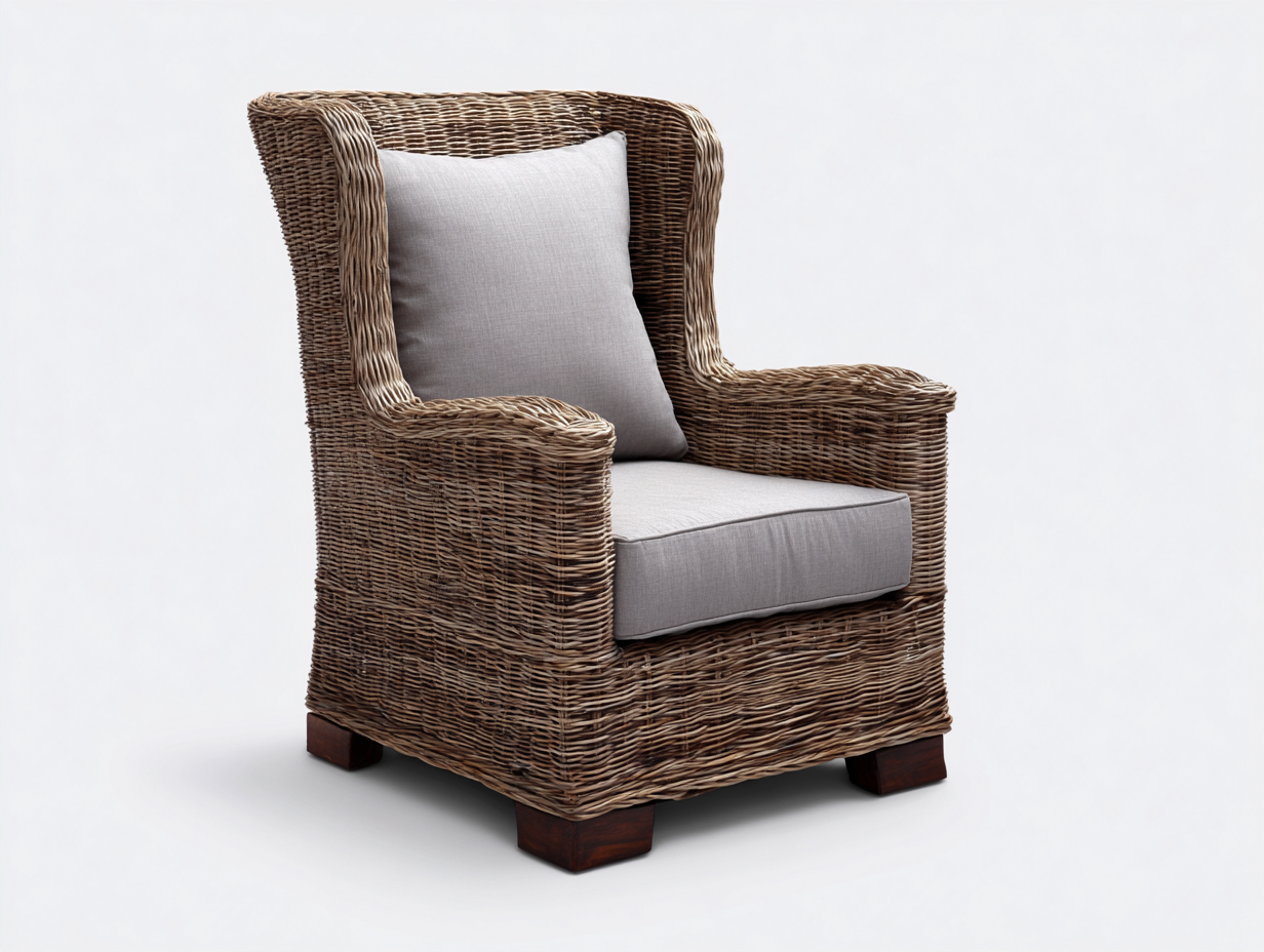Sedia da giardino in rattan 78x82x105 cm - marrone-grigio - per terrazza e patio - stile classico lounge-Sazolyspace