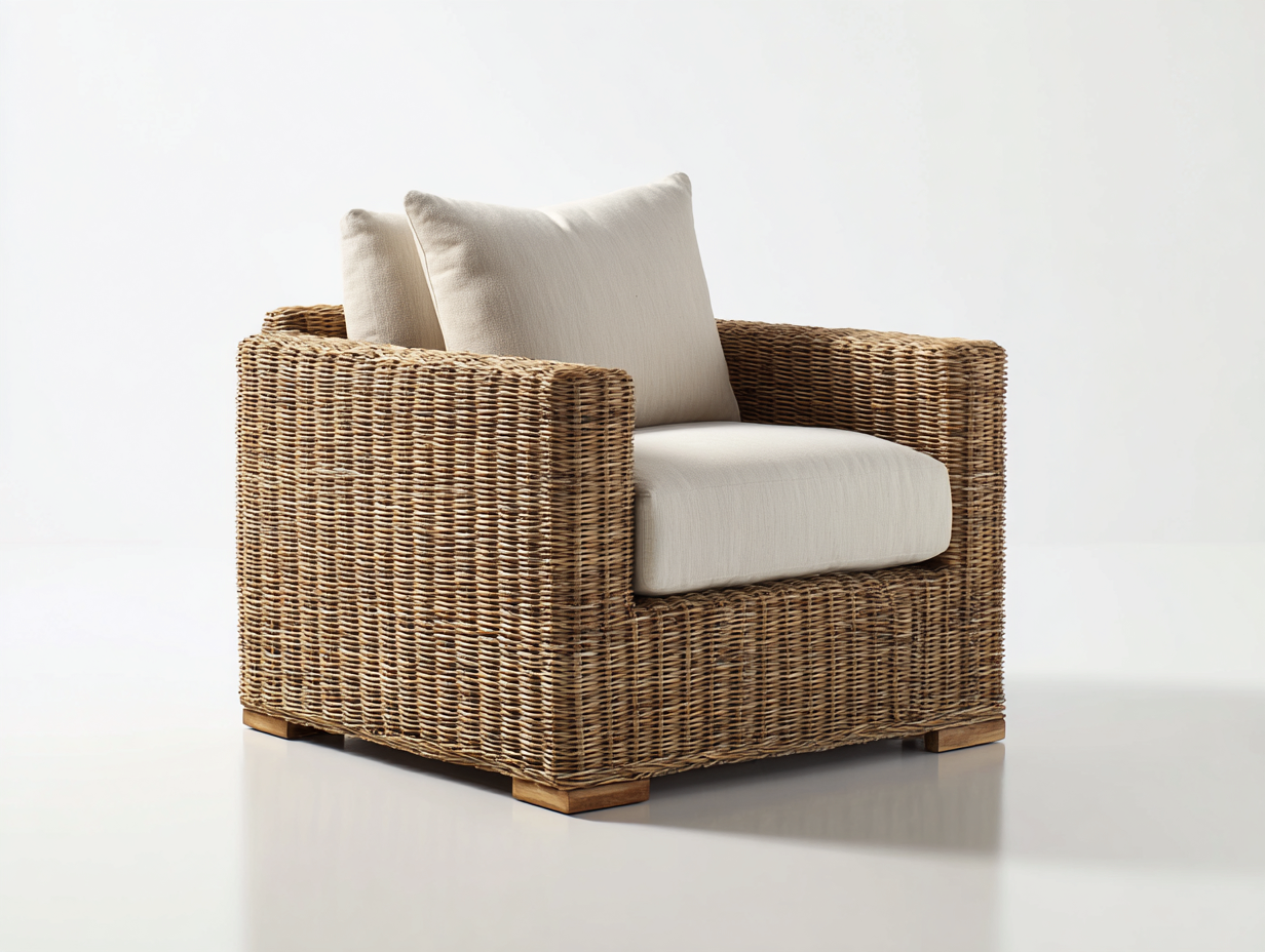 Sedie da giardino in rattan 112x82x76 cm - rattan naturale e beige - per terrazza e giardino - stile rustico moderno-Sazolyspace