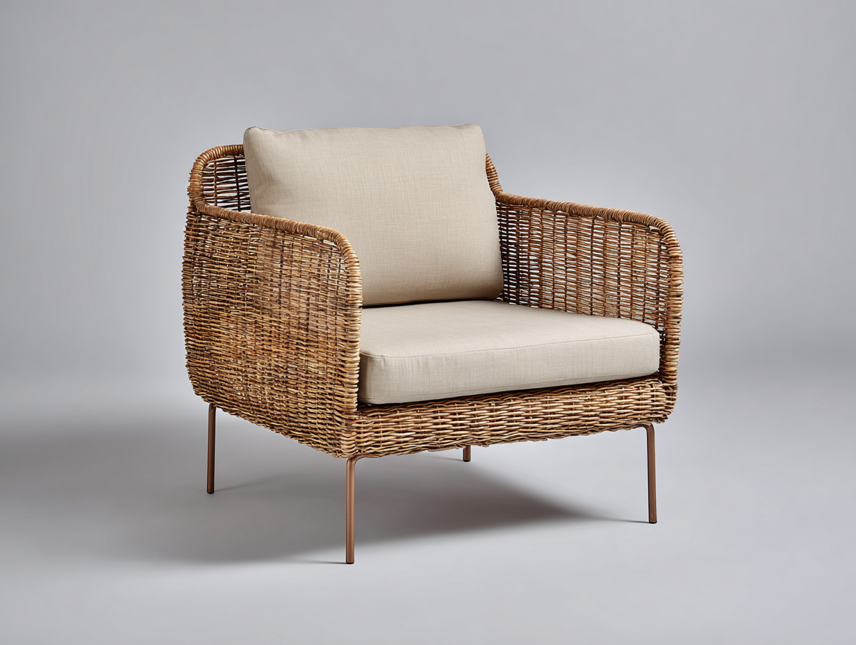 Sedie da giardino in rattan 116x76x78 cm - rattan naturale e beige - per terrazza e giardino - stile rustico moderno-Sazolyspace