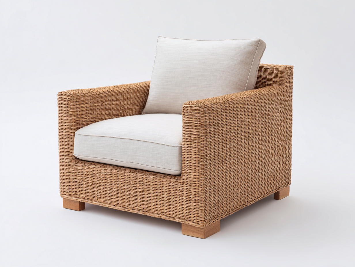 Sedia da giardino in rattan 88x82x78 cm - naturale-beige - per terrazza e patio - stile moderno lounge-Sazolyspace