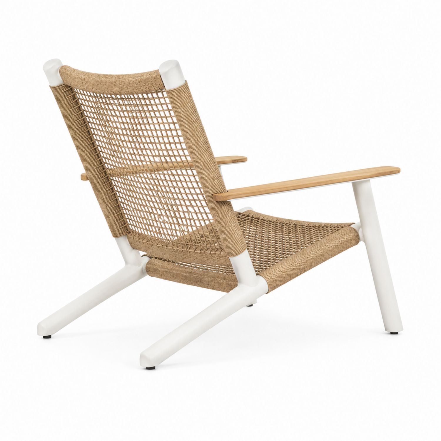 Chaise extérieure en corde et aluminium blanc