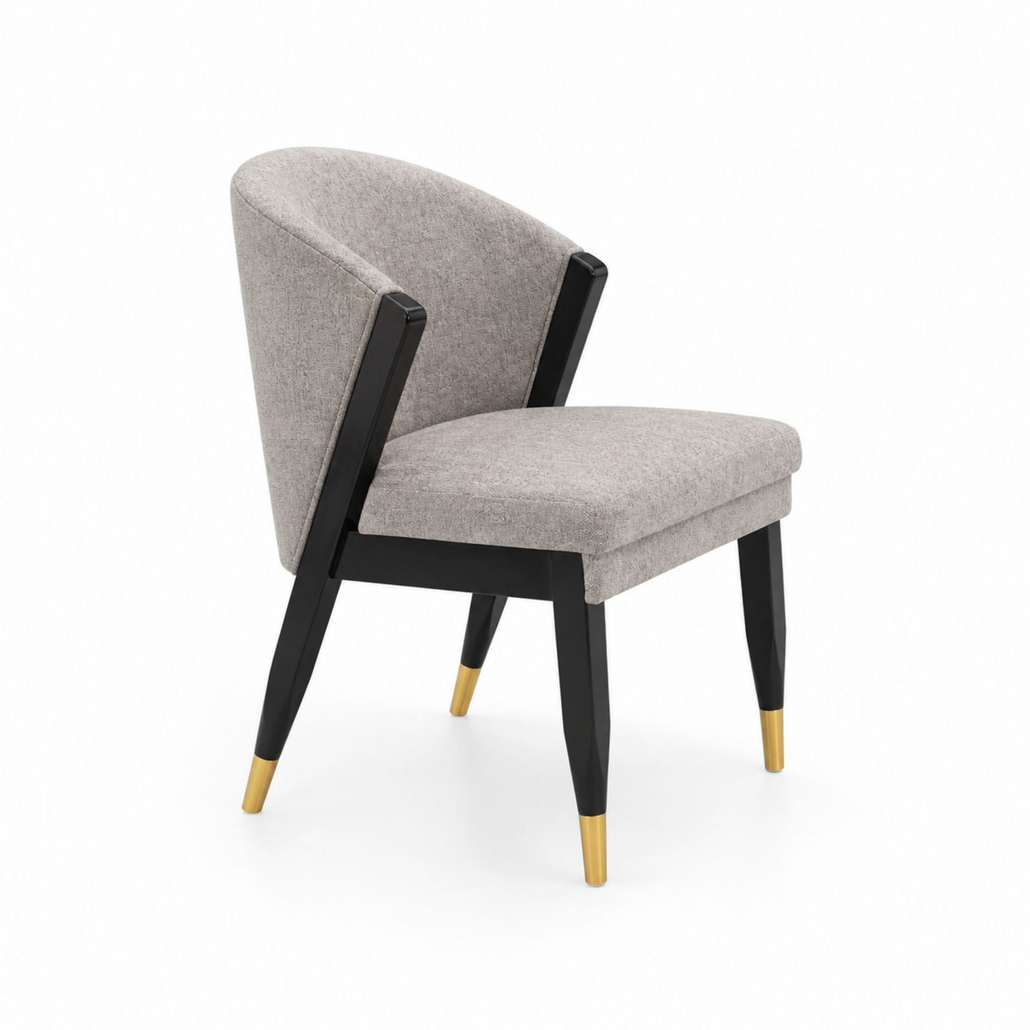 Chaise en bois avec revêtement en polyester gris