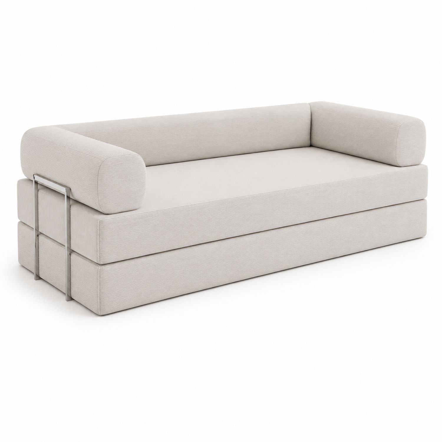 Canapé-lit trois places en polyester Beige