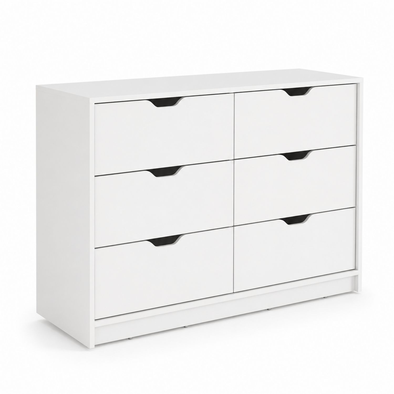 Commode 6 tiroirs en bois MDF Blanc