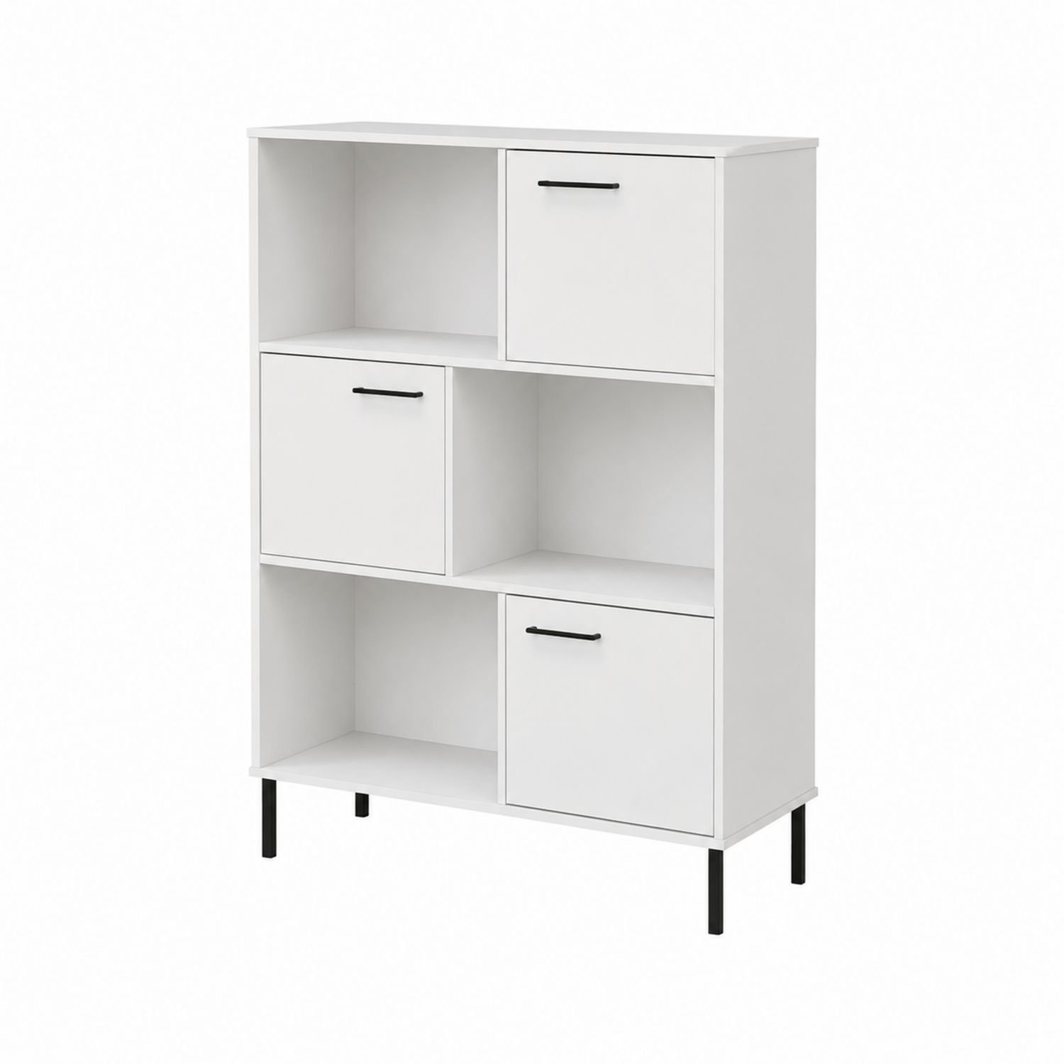 Étagère en bois avec portes blanc 120x80x30 cm