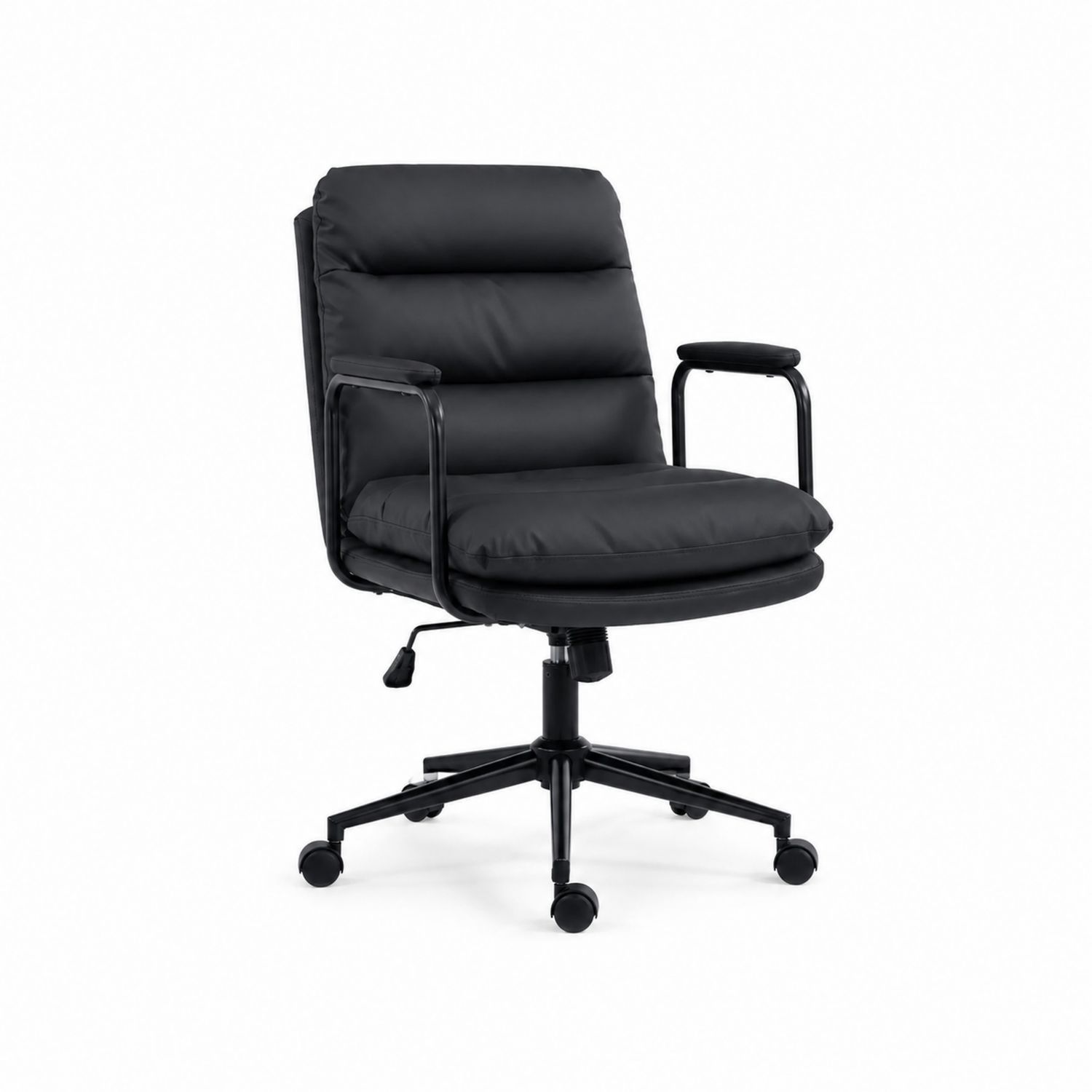 Chaise de bureau en cuir synthétique Noir