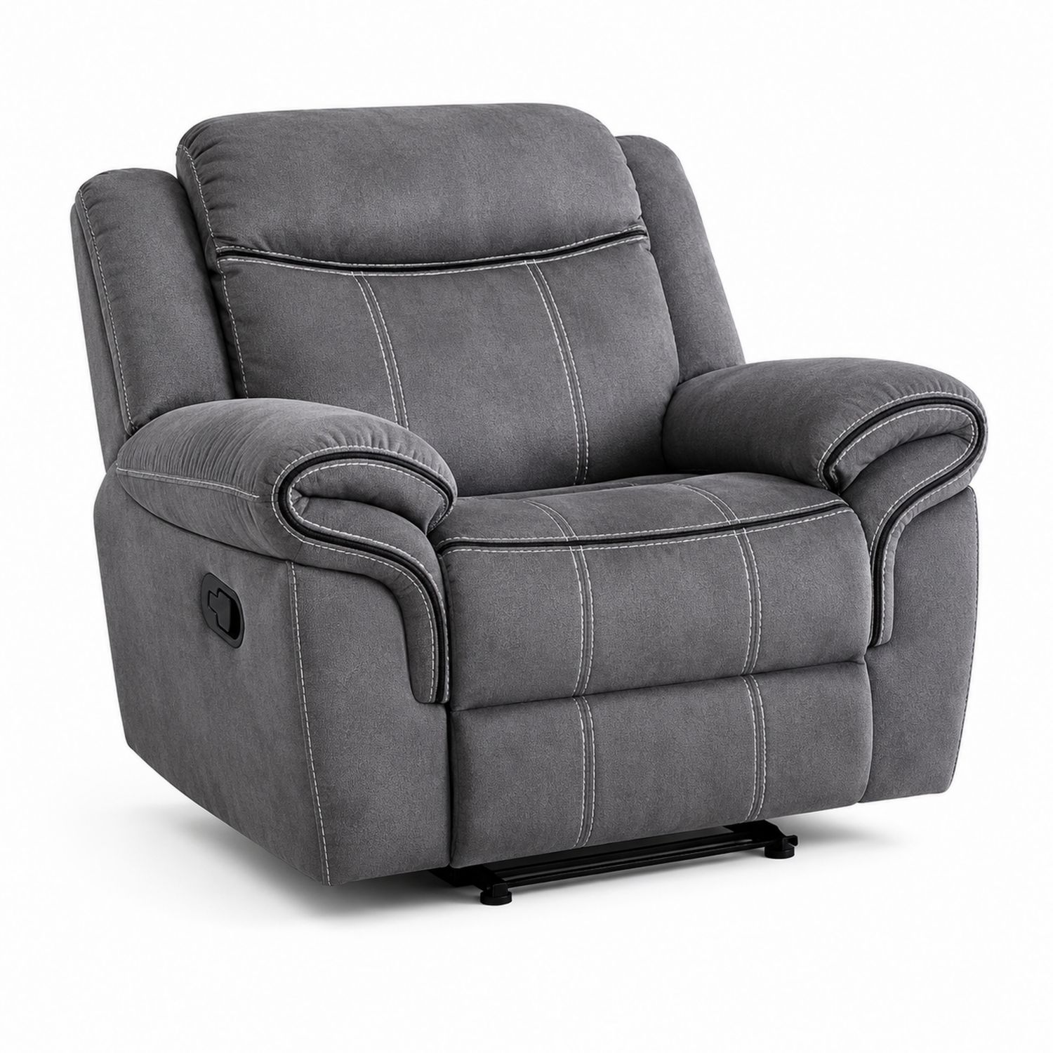 Fauteuil inclinable en tissu polyester gris