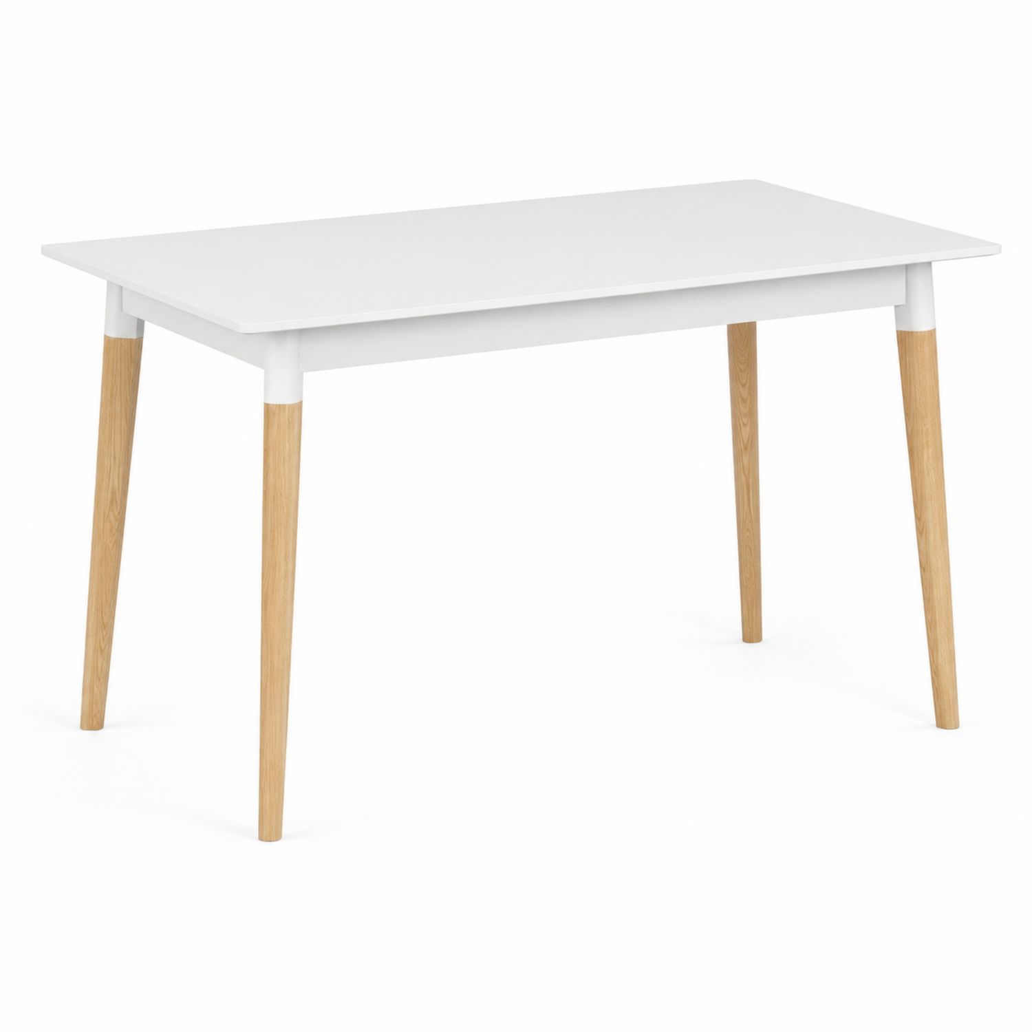 Table rectangulaire en MDF et Chêne 120x75x75 cm Blanc