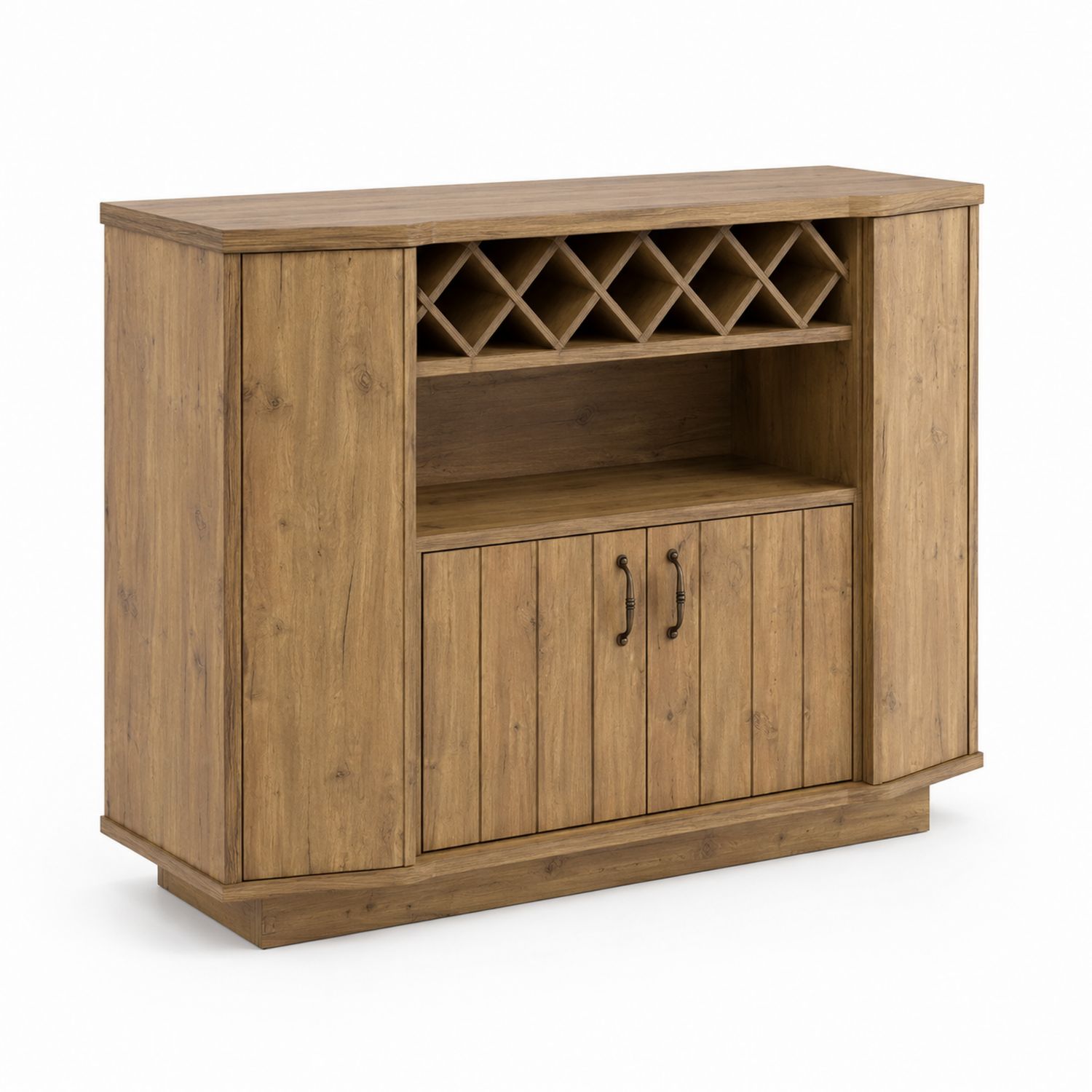 Buffet en bois avec porte-bouteilles Chêne clair 120x40x90 cm