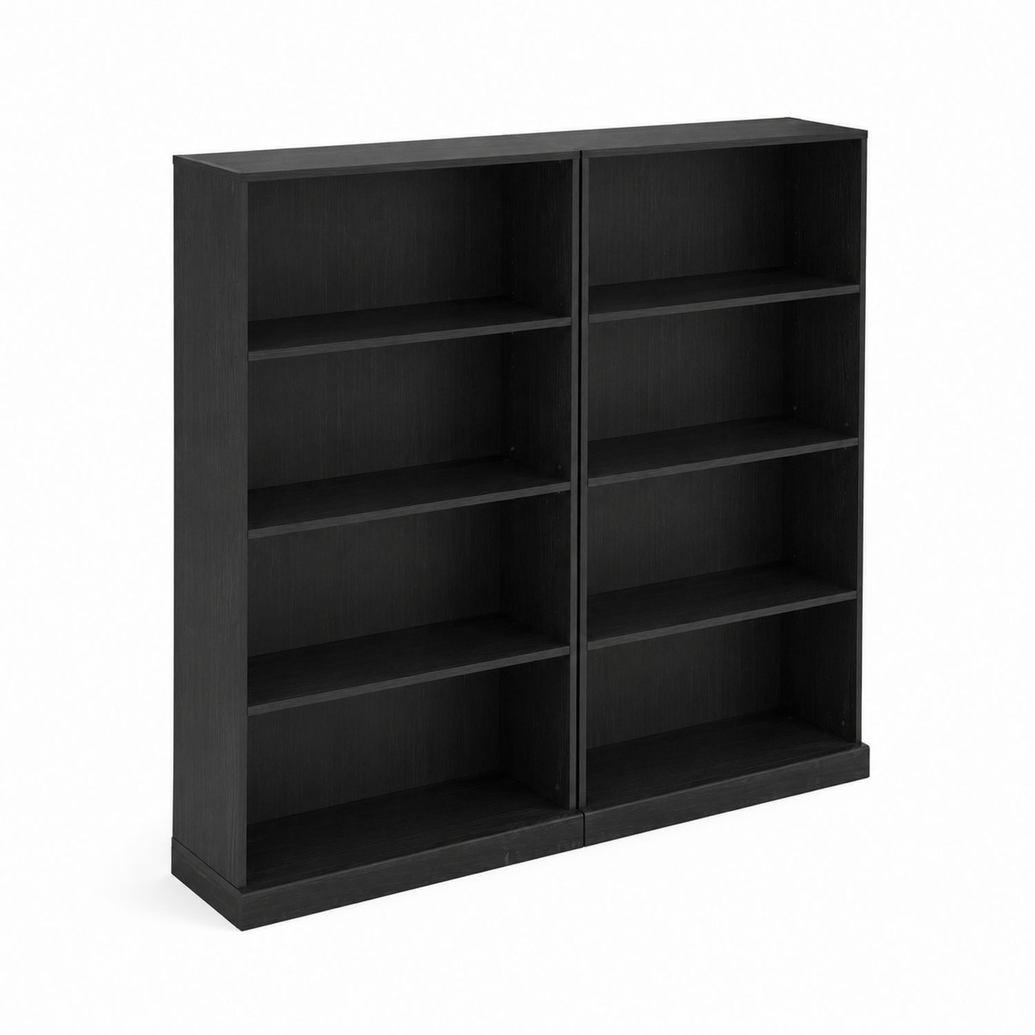 Bibliothèque double en MDF avec 10 étagères Noir