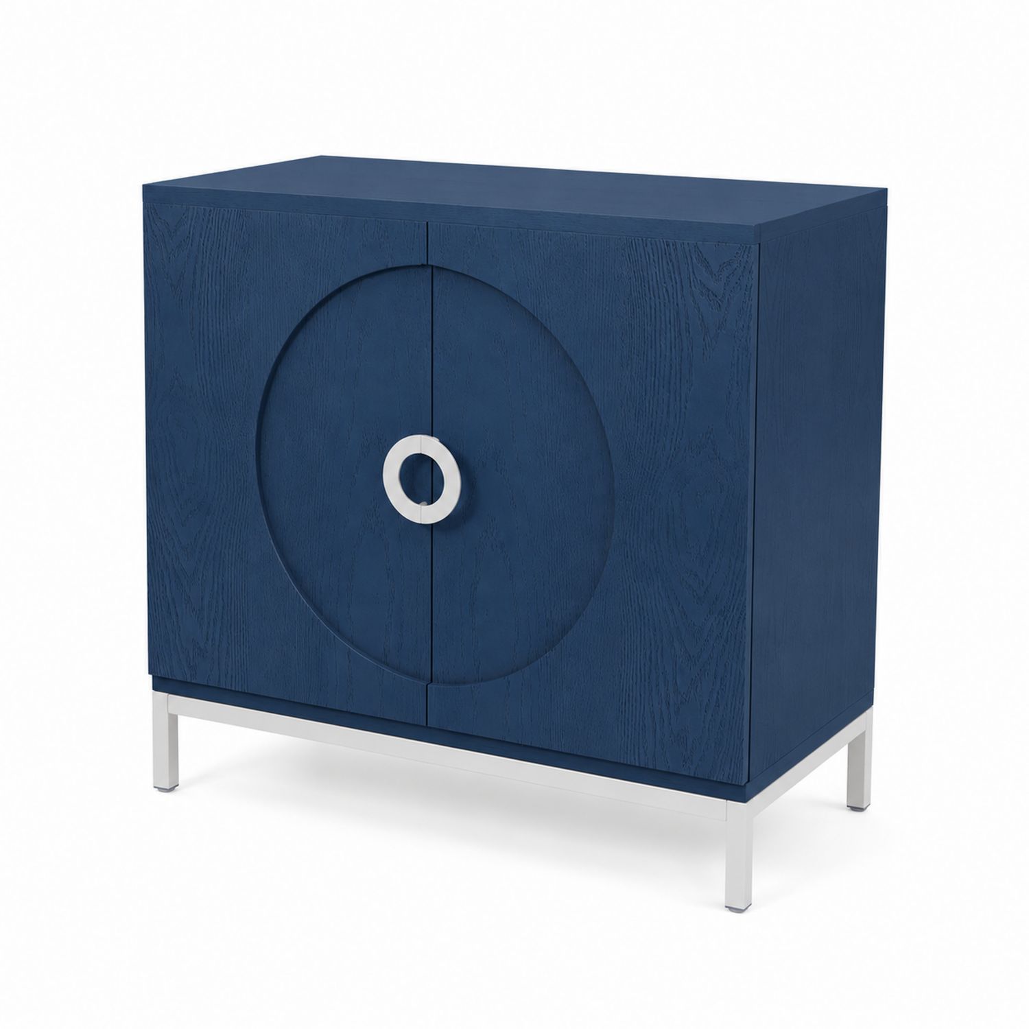 Buffet en bois bleu avec pieds en métal
