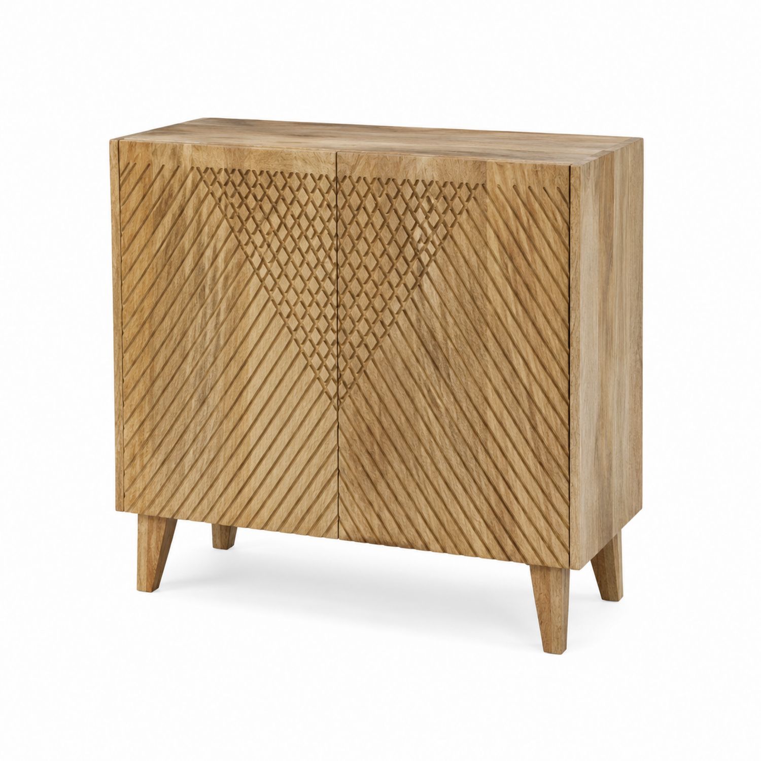 Buffet en bois de manguier sculpté 90x45x75 cm