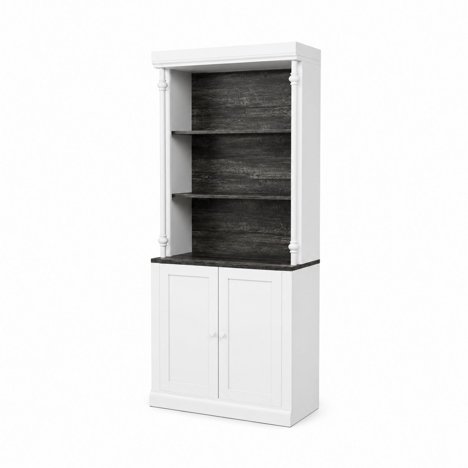Bibliothèque en bois Blanc et Noir 200x90x30cm