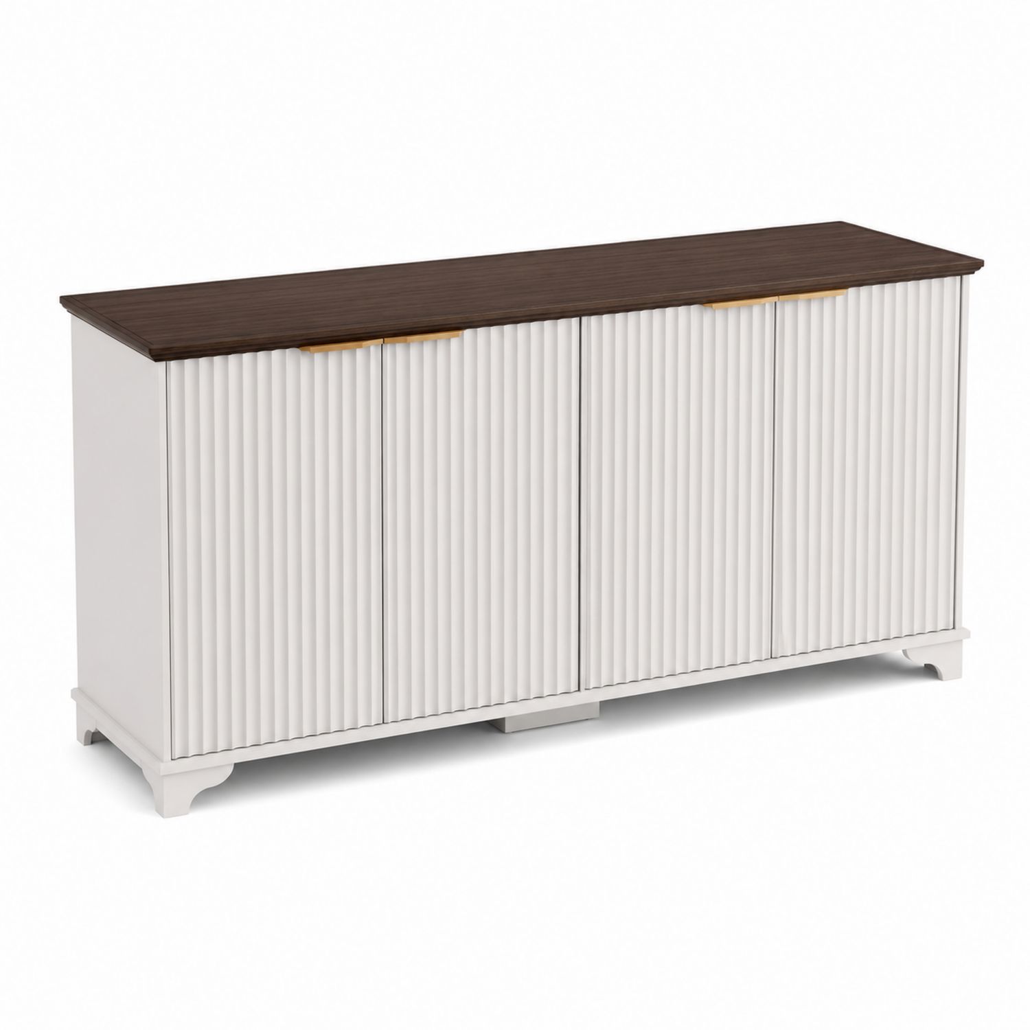 Buffet 4 portes en MDF avec plateau stratifié Brun