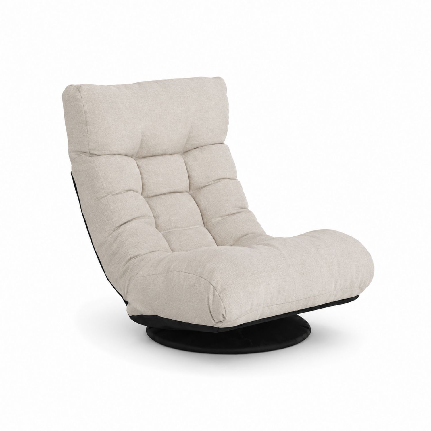 Chaise longue pivotante en lin beige 85x75x100 cm