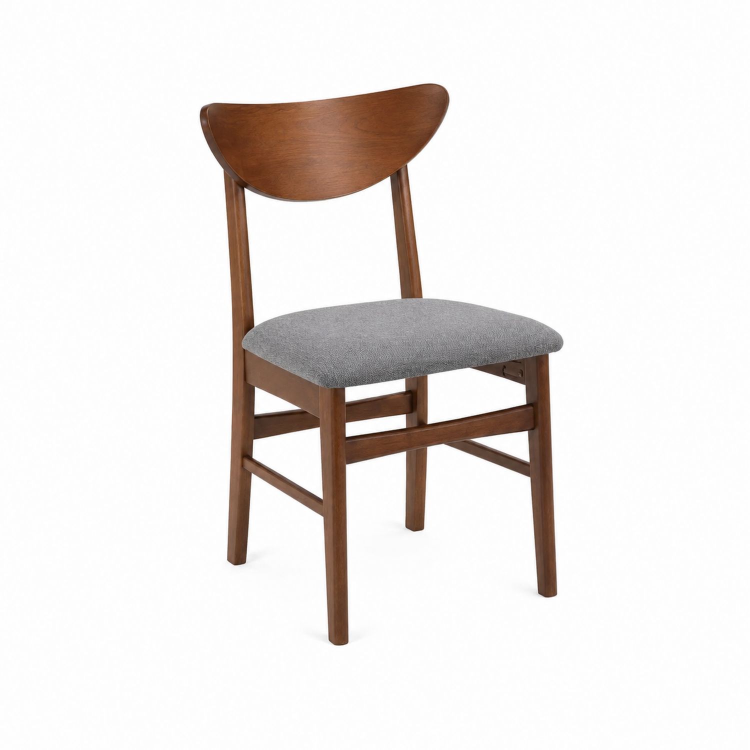 Chaise en bois avec assise en tissu polyester gris