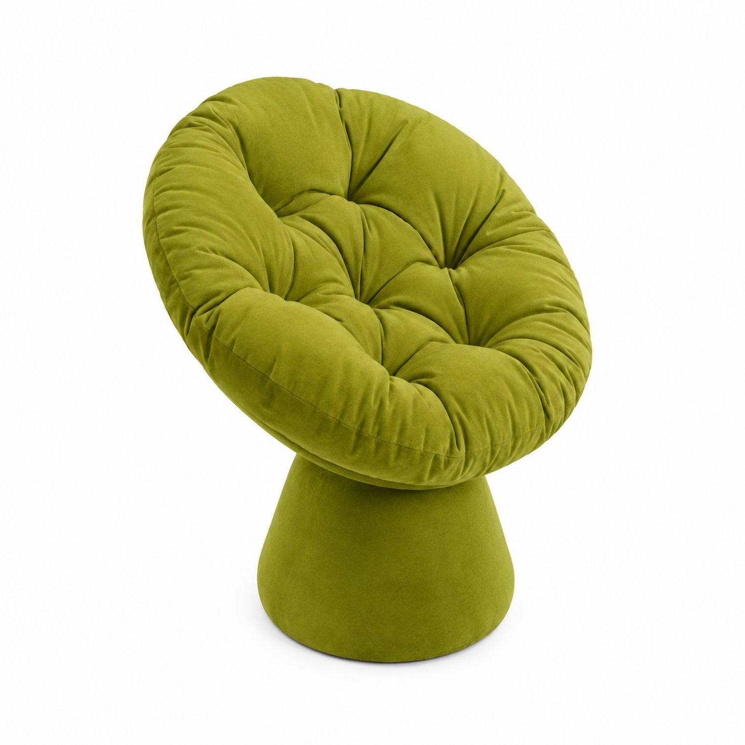 Fauteuil rond en velours vert