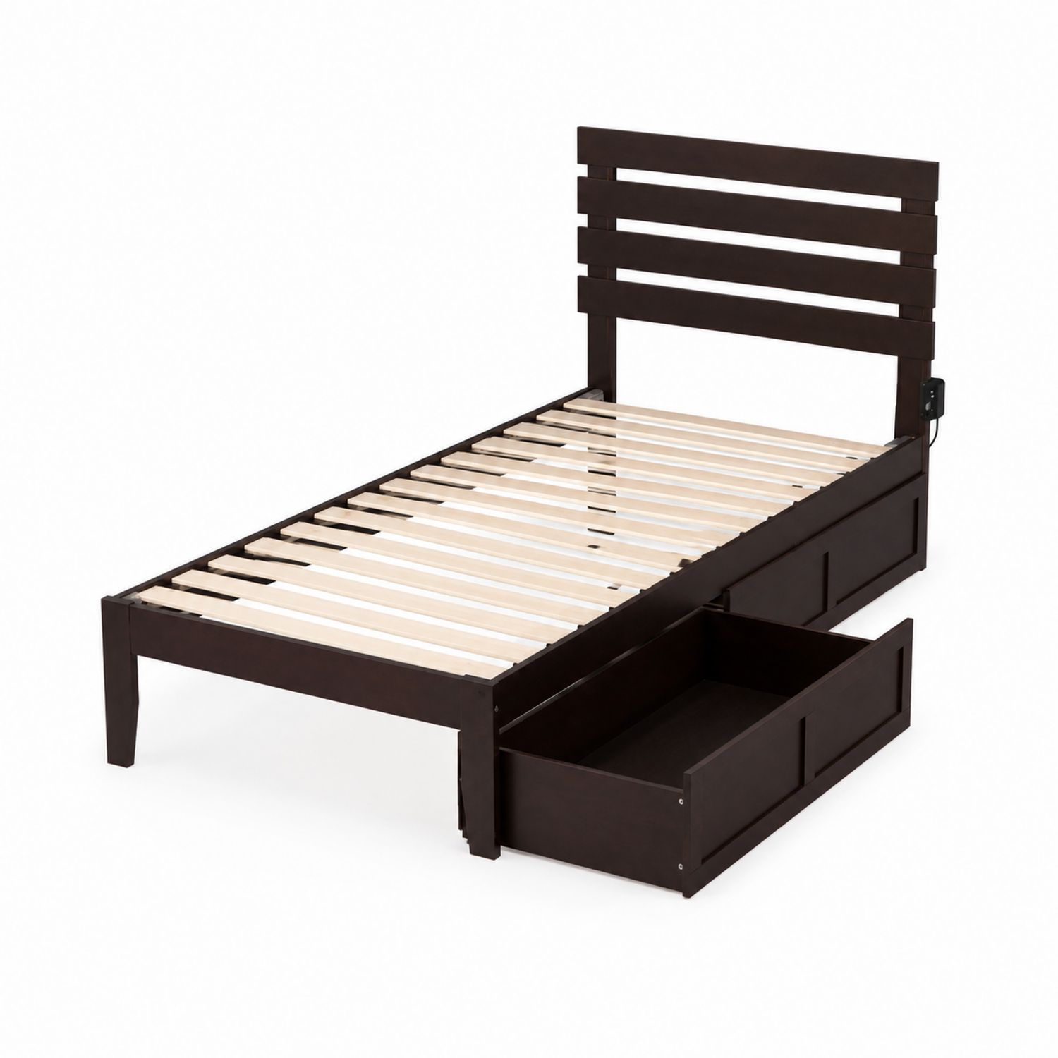 Lit simple en bois avec tiroirs 200x90 cm