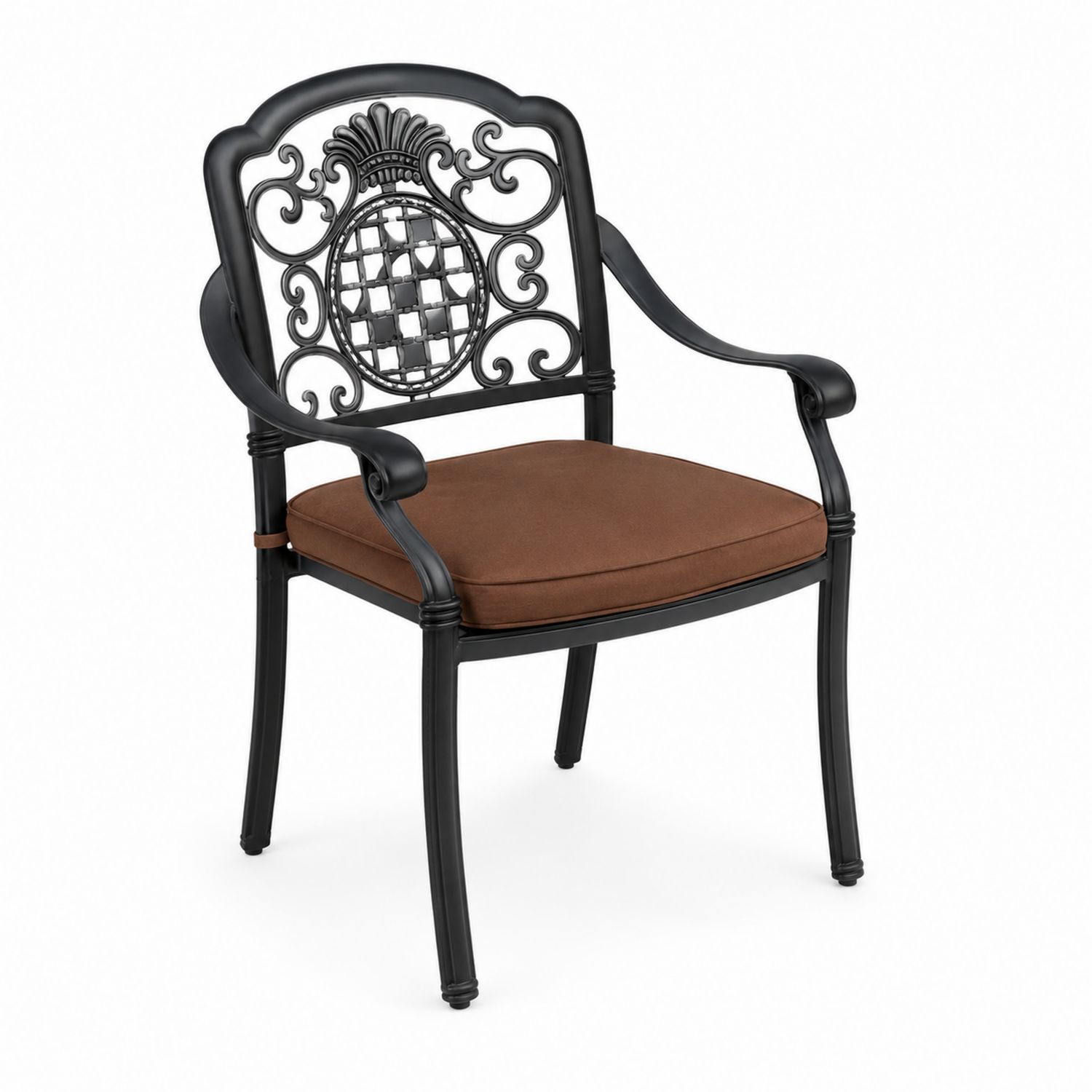Chaise d'extérieur en aluminium avec coussin en polyester