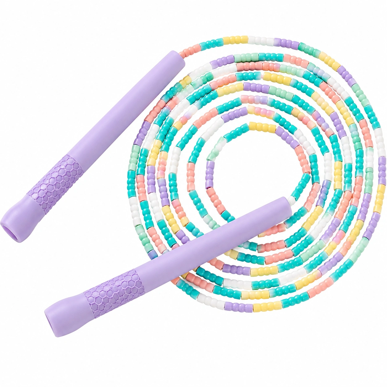 Verstellbares Perlen-Springseil in Pastellfarben und Violett-meubolveta