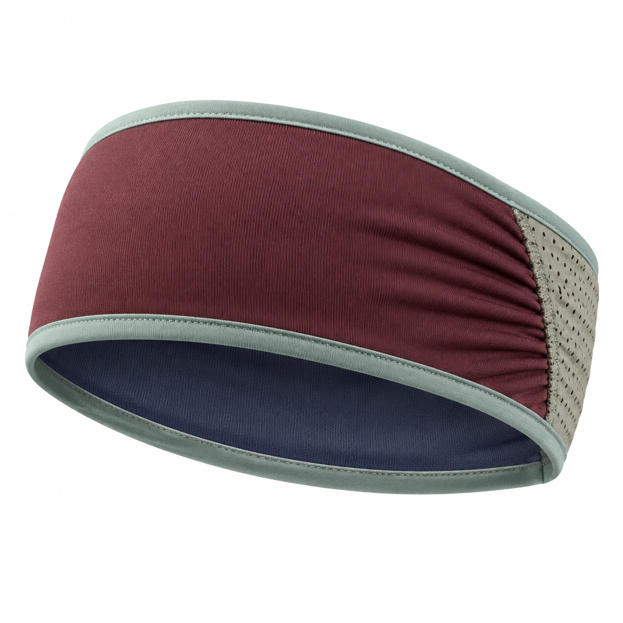 Elastisches Stirnband für Sport Dunkelrot/Hellgrau/Blau-meubolveta