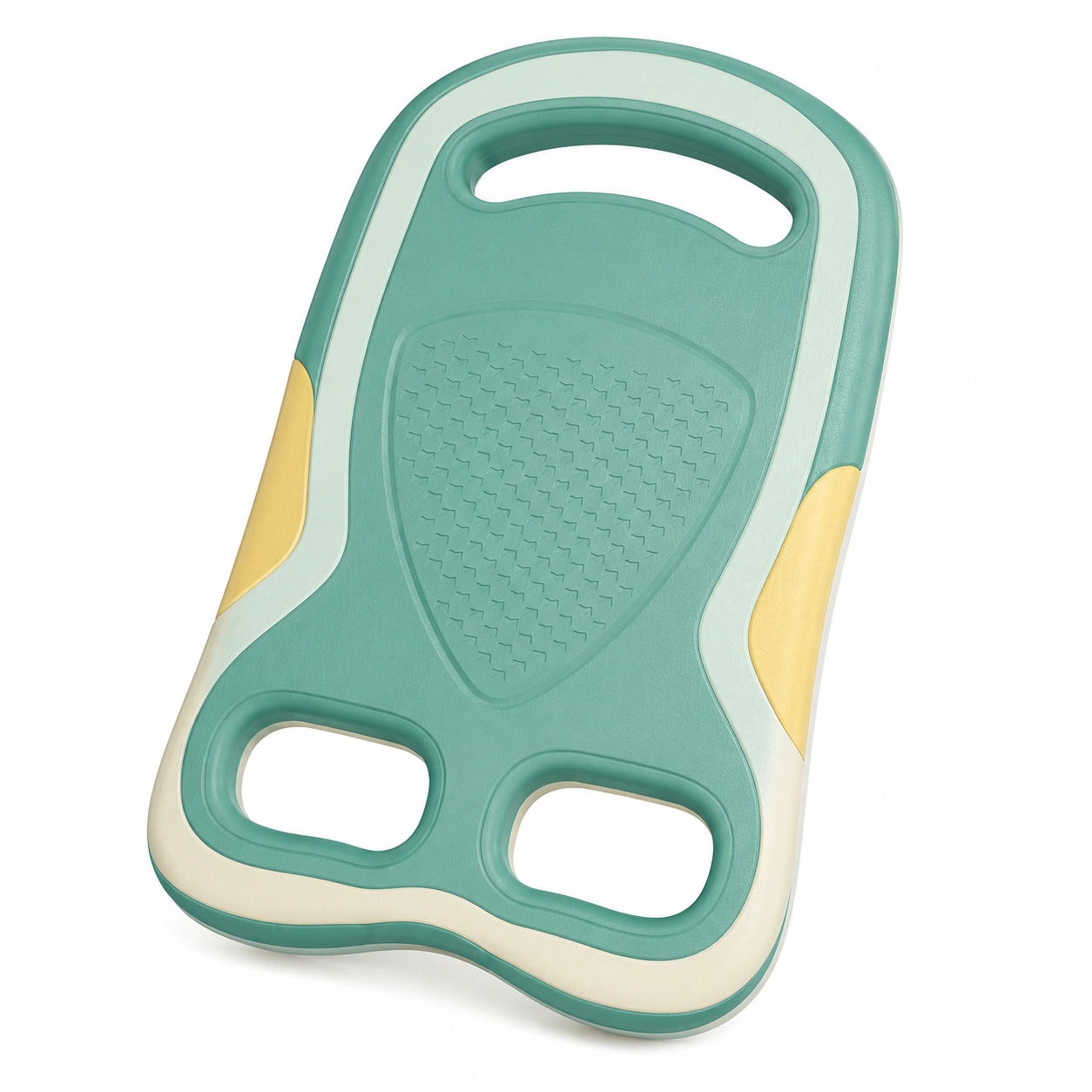 Ergonomisches Schwimmbrett rutschfest Grün/Gelb mit Griffen-meubolveta