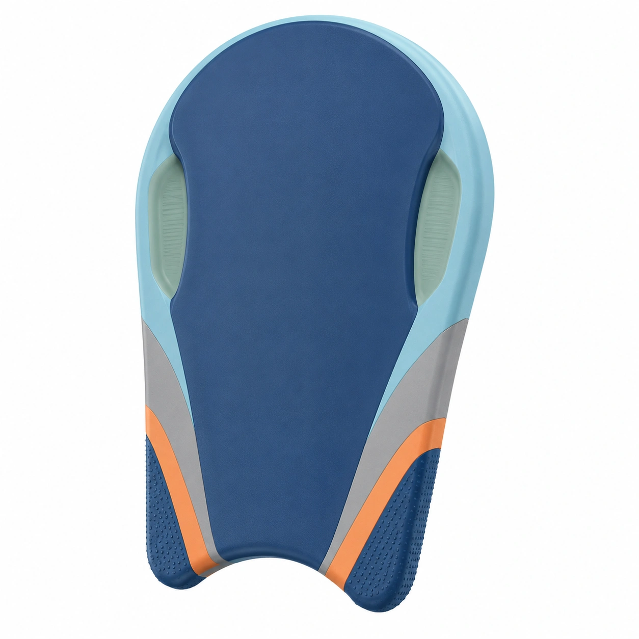 Ergonomisches Schwimmbrett für Schwimmtraining 50x30 cm - Blau/Orange/Grau-meubolveta
