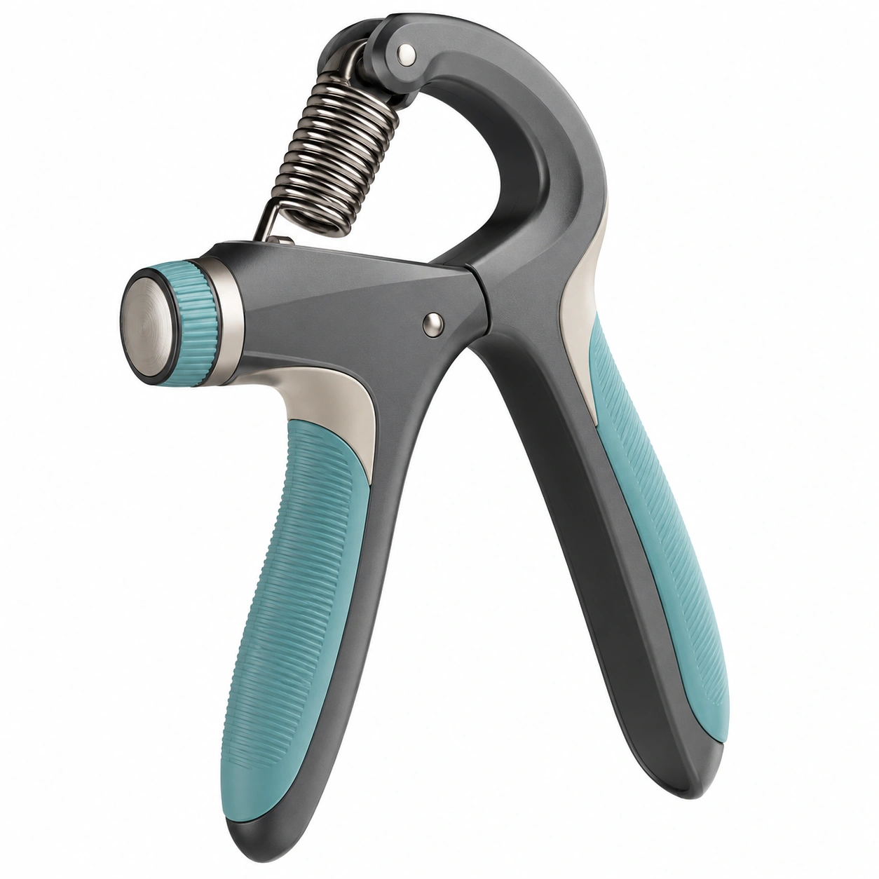 Einstellbarer Handgrifftrainer mit ergonomischem Design in Grau/Blau-meubolveta
