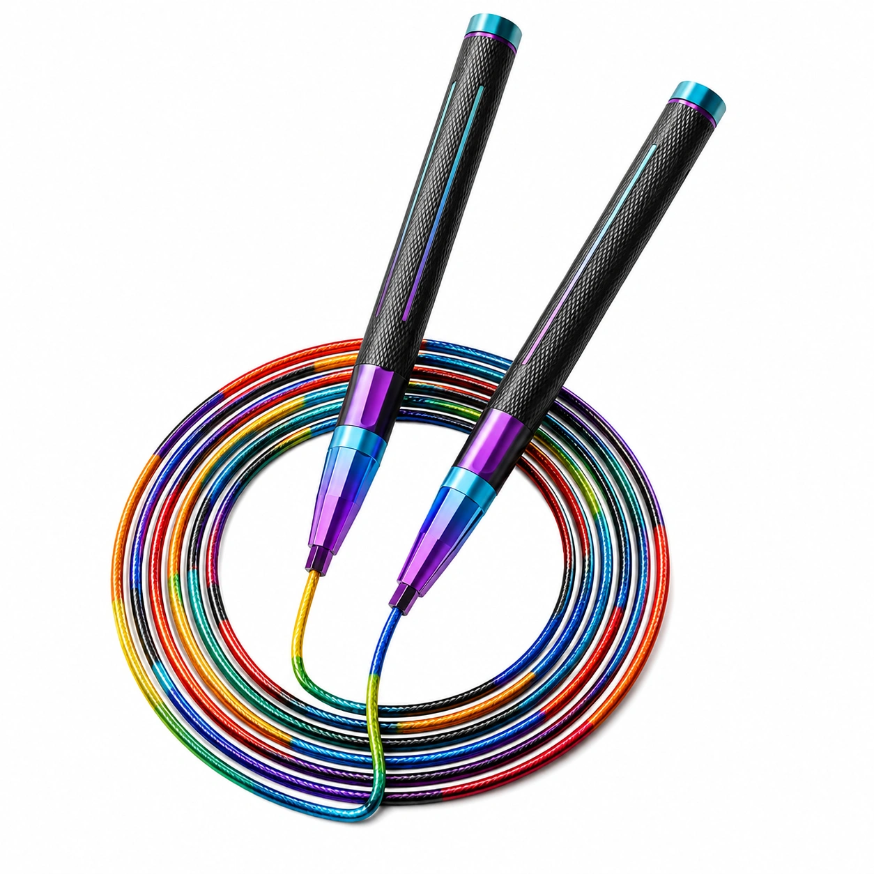 Verstellbares Regenbogen-Springseil mit Ergonomischen Handgriffen-meubolveta