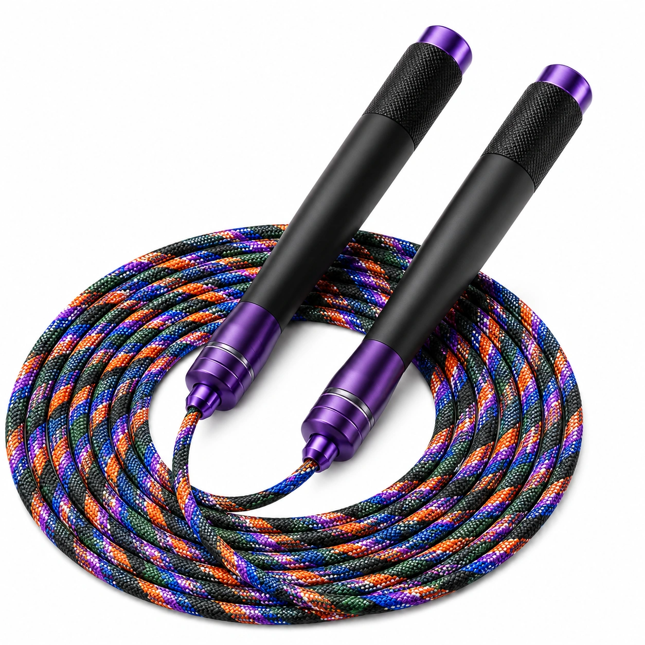 Verstellbares Springseil für Fitness Schwarz/Lila/Bunt-meubolveta