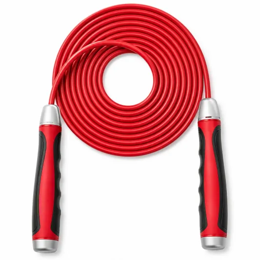 Rotes Springseil 300cm mit ergonomischen Griffen-meubolveta