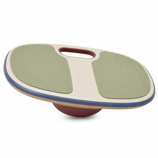 Balancetrainer Wobble Board rutschfeste Oberfläche Beige/Grün/Braun-meubolveta