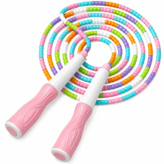 Buntes Springseil mit Perlen für Kinder, 280cm-decozveta