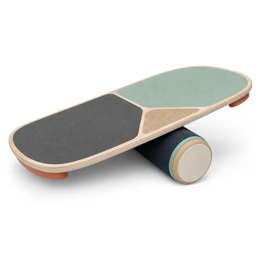 Balance Board Schwarz/Grün/Beige für Fitness und Gleichgewichtstraining-decozveta