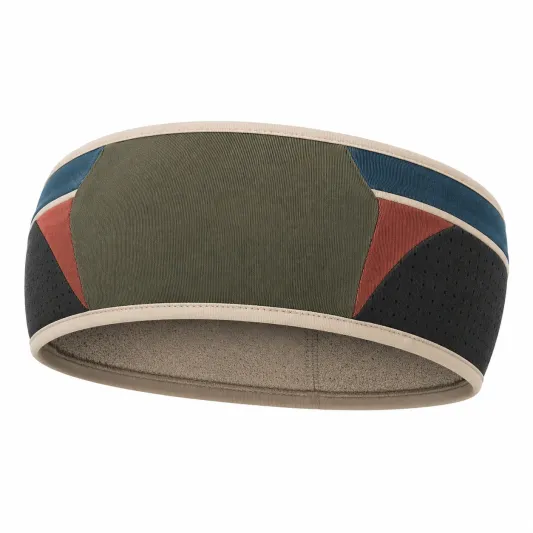 Elastisches Sport-Stirnband mit geometrischem Muster in Grün, Grau und Blau-meubrixon