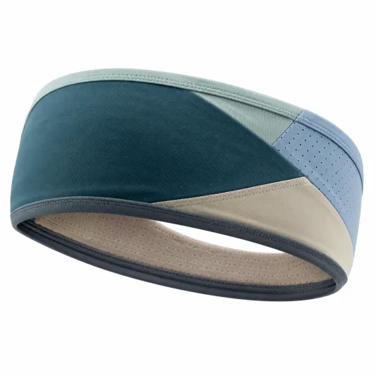 Elastisches Sport Stirnband Blau Grau Atmungsaktiv 8 cm-meubrixon