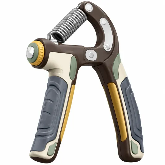 Einstellbarer Handgrifftrainer mit Widerstand, Braun/Grau/Blau-meubrixon