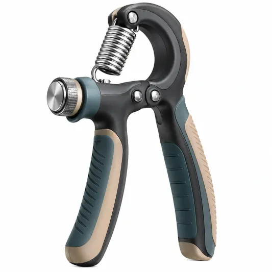 Verstellbarer Handtrainer für Griffkraft, Braun/Blau, 10-60 kg-meubrixon